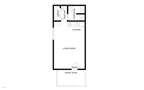 a floor plan of a studio apartment